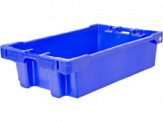 Ящик рыбный 890х560х235 конусный 50 кг/75 л с дренажными отверстиями синий 81640300