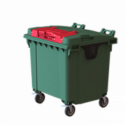 Контейнер для мусора 1100 л на колесах с крышкой TwinLid