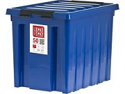 Ящик 500х390х390 мм с крышкой и клипсами, на роликах