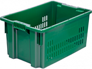 Ящик 600х400х300 дно сплошное, стенки перфорированные цв. зелёный